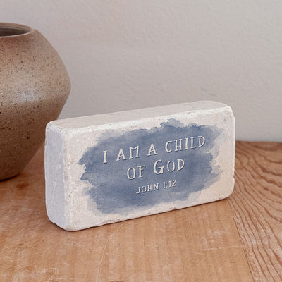 578B | John 1:12 - I am a child of God (Blue watercolor)