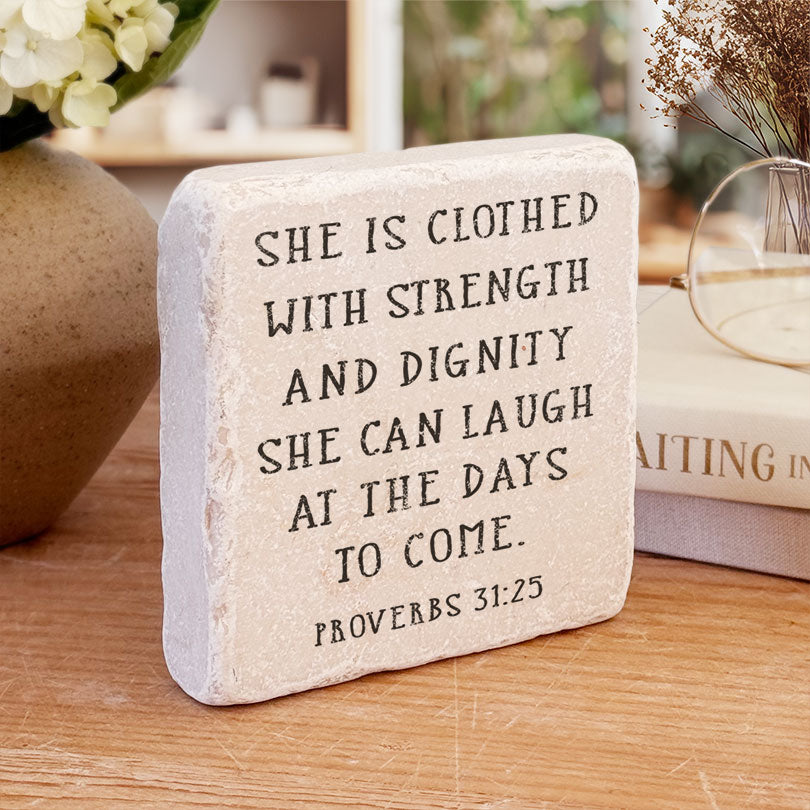 546N | Proverbs 31:25 - Twelve Stone Art