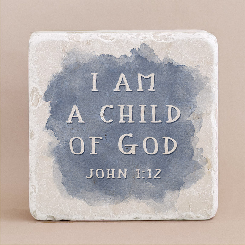 578B | John 1:12 - I am a child of God (Blue watercolor) - Twelve Stone Art