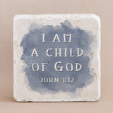 578B | John 1:12 - I am a child of God (Blue watercolor) - Twelve Stone Art