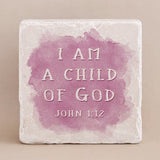 578P | John 1:12 - I am a child of God (Pink watercolor) - Twelve Stone Art