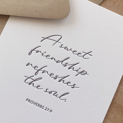 Sweet Friendship | Proverbs 27:9 - Twelve Stone Art