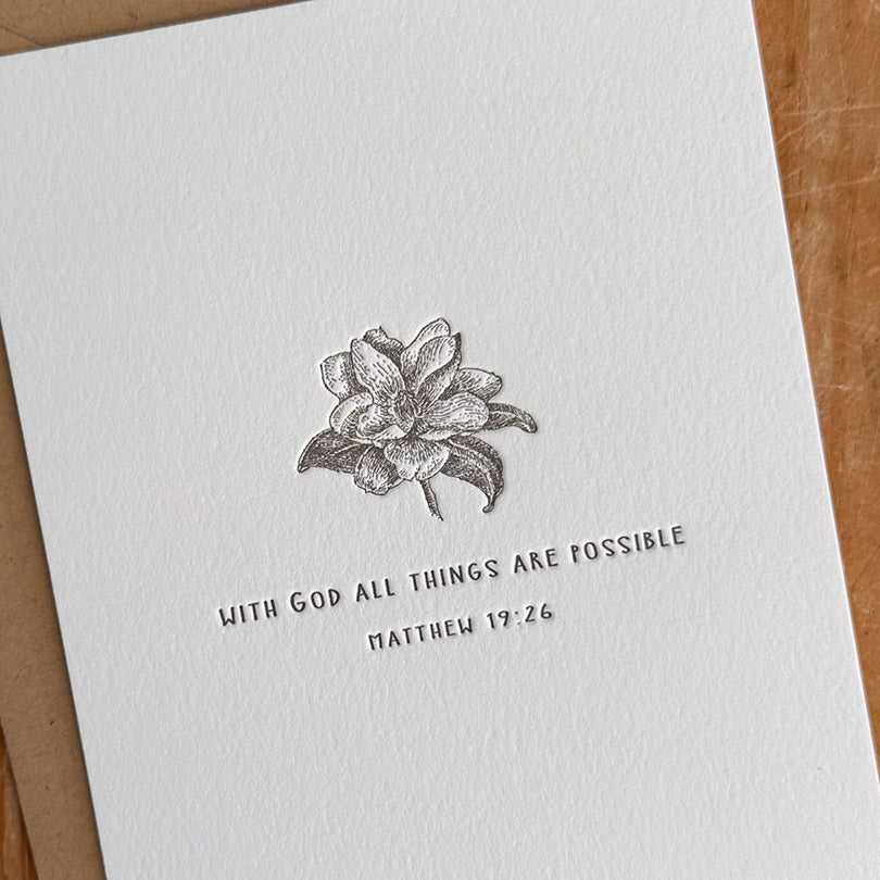 Magnolia | Matthew 19:26 - Twelve Stone Art