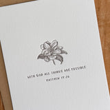 Magnolia | Matthew 19:26 - Twelve Stone Art