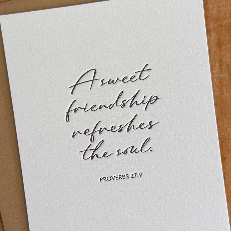 Sweet Friendship | Proverbs 27:9 - Twelve Stone Art