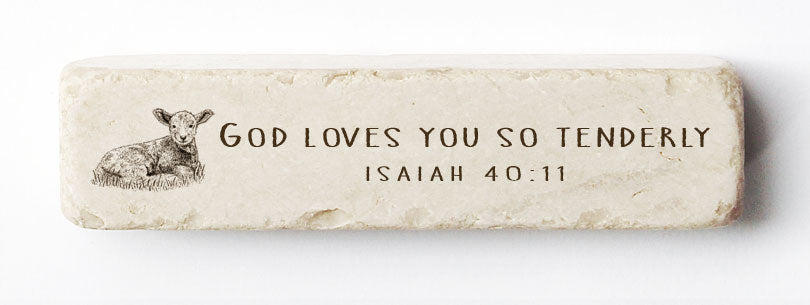 Lamb with Isaiah 40:11 Note Block Lamb with Isaiah 40:11 Note Block